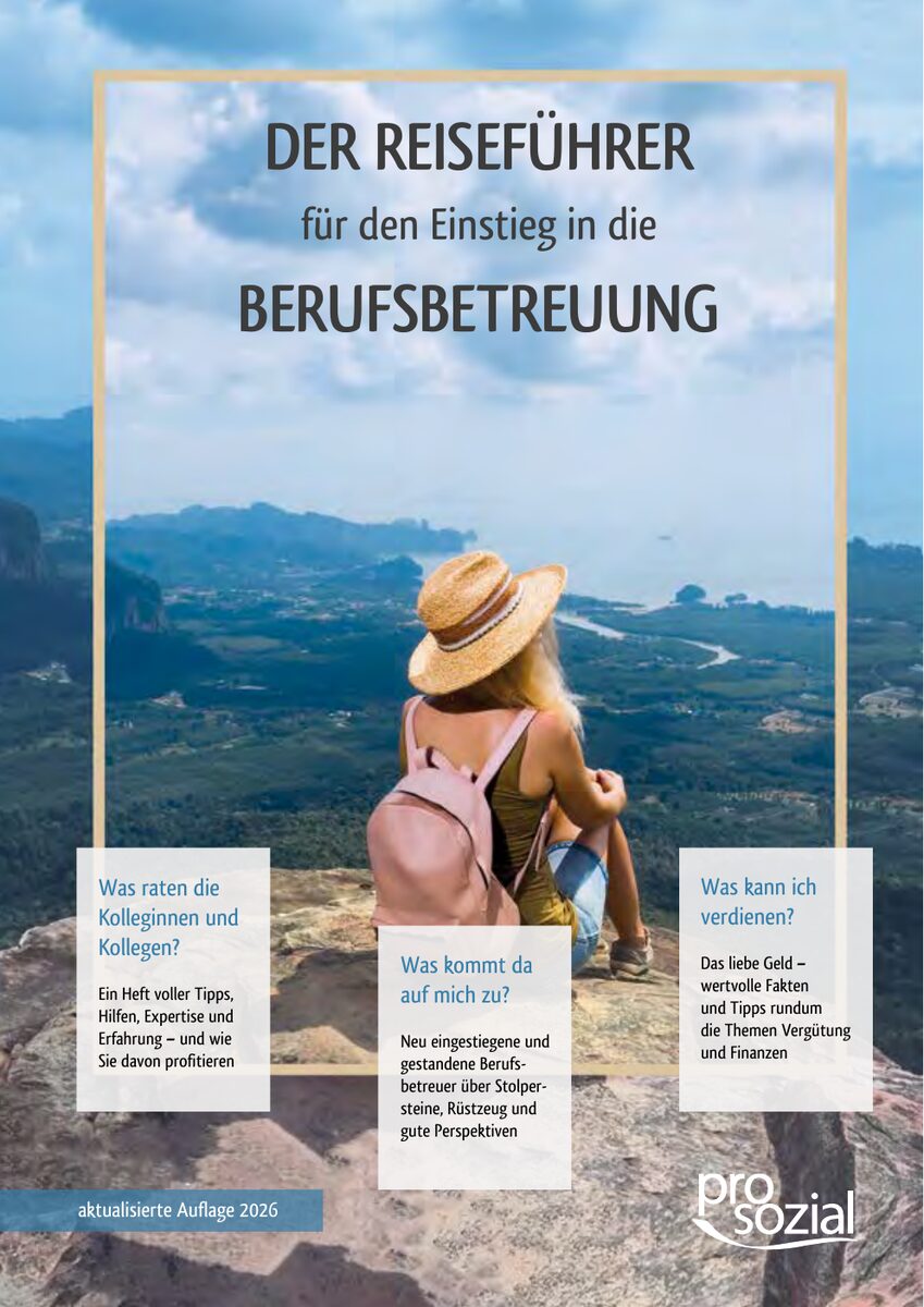 Titelseite des Reiseführers für den Einstieg in die Berufsbetreuung