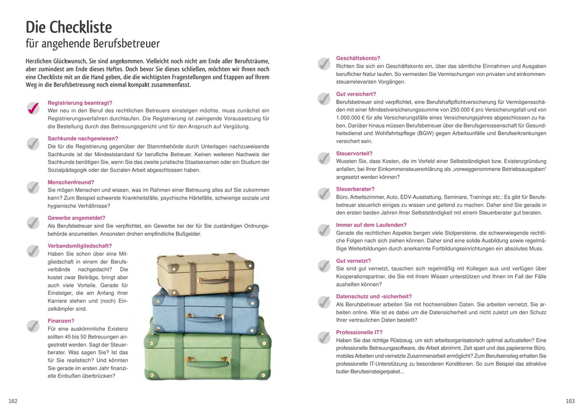 Checkliste für angehende Berufsbetreuer